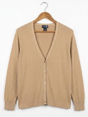 Venezia Jeans Clothing Co Size 18/20 Cardigan Camel Ribbed V Neck